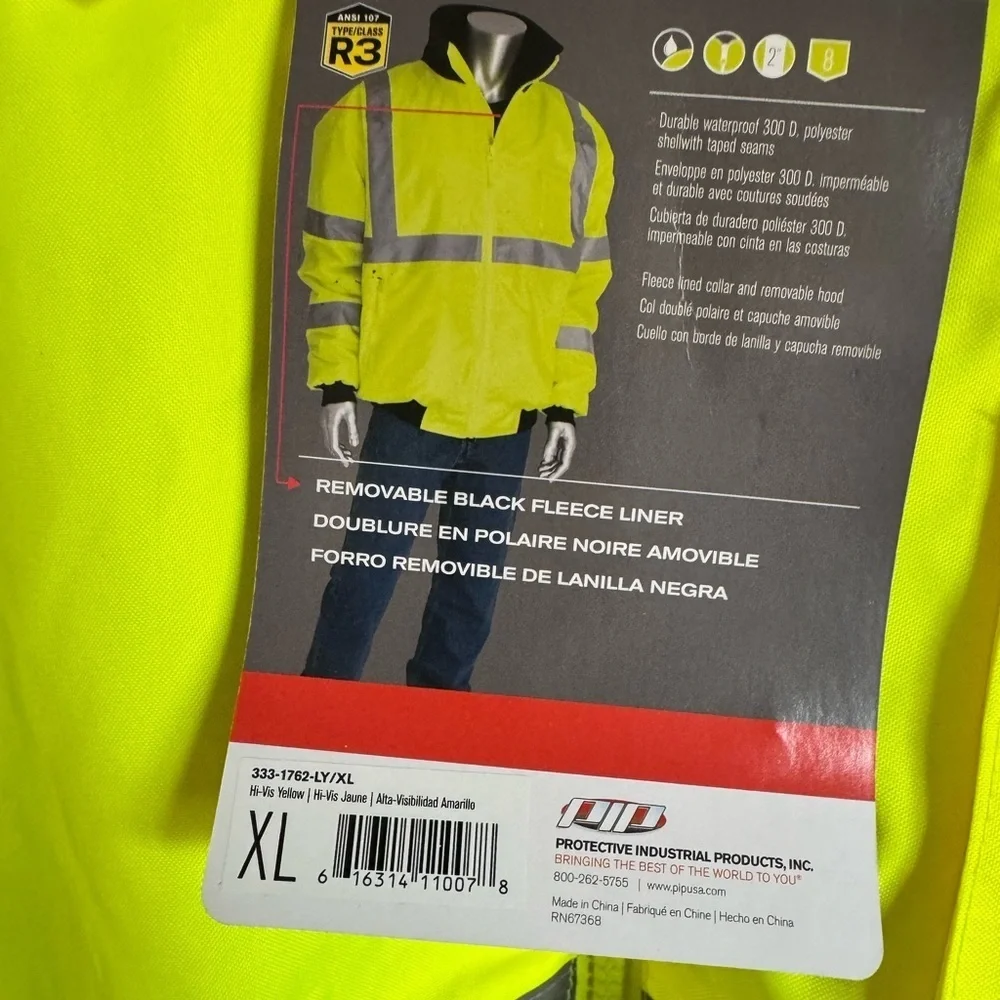NWT-PIP Bomber Jacket with Zip-Out Fleece Liner SZ XL